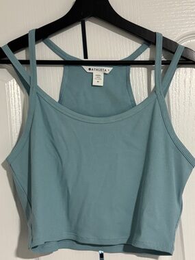 Athleta Signature Rib Wide Binding Tank Camisole Waterloo Blue NWOT M
